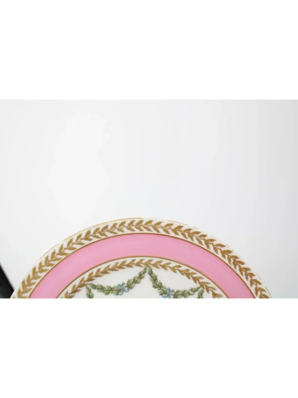 3 T & V France Pink Gold Salad Luncheon Plate China Antique T&V Vintage 94702